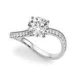 Elegant 14kt White Gold Semi-Mount Ring with 1/4 ct TW Diamond Accent (Style 