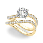 Elegant 14kt White Gold Semi-Mount Ring with 1/4 ct TW Diamond Accent (Style 