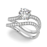 Elegant 14kt White Gold Semi-Mount Ring with 1/4 ct TW Diamond Accent (Style 