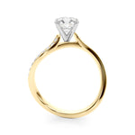 Elegant 14kt White Gold Semi-Mount Ring with 1/4 ct TW Diamond Accent (Style 