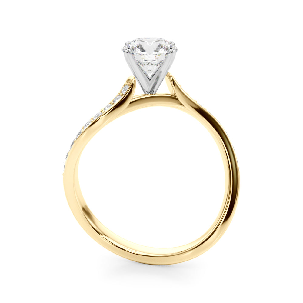 Elegant 14kt White Gold Semi-Mount Ring with 1/4 ct TW Diamond Accent (Style 