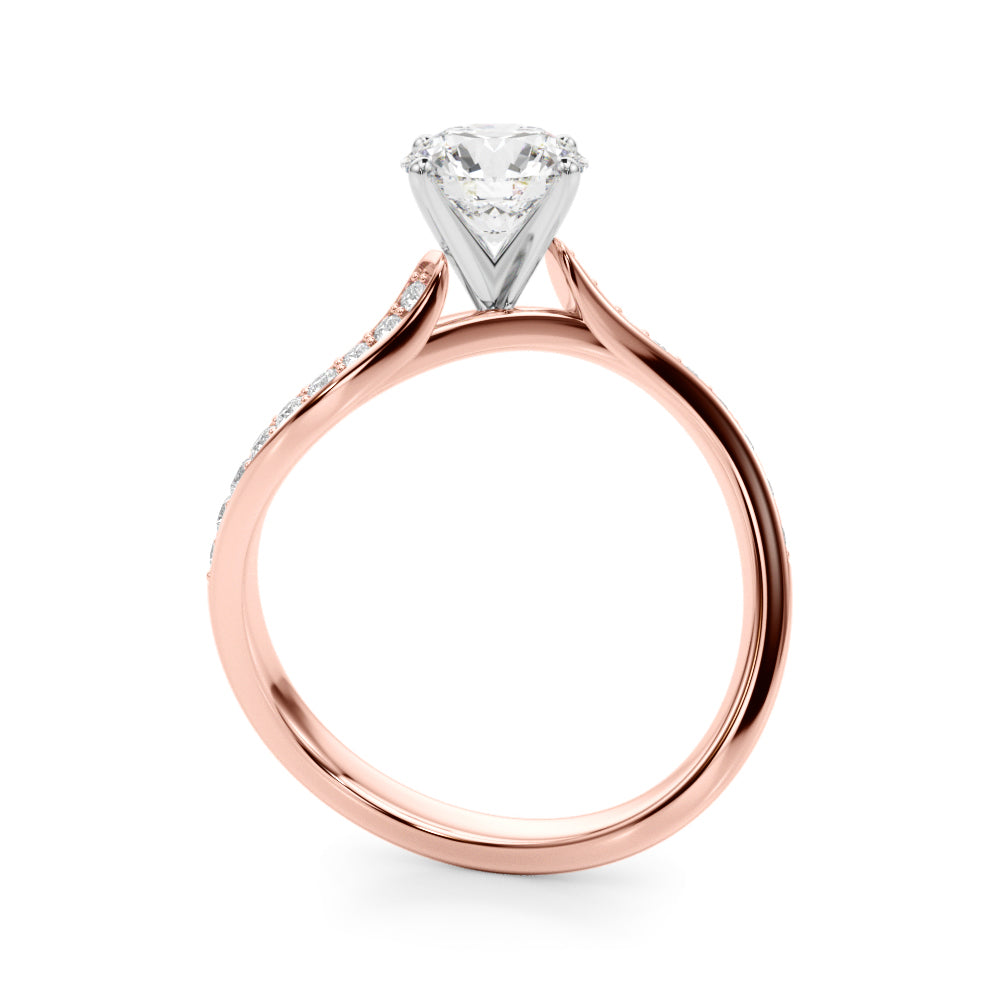 Elegant 14kt White Gold Semi-Mount Ring with 1/4 ct TW Diamond Accent (Style 