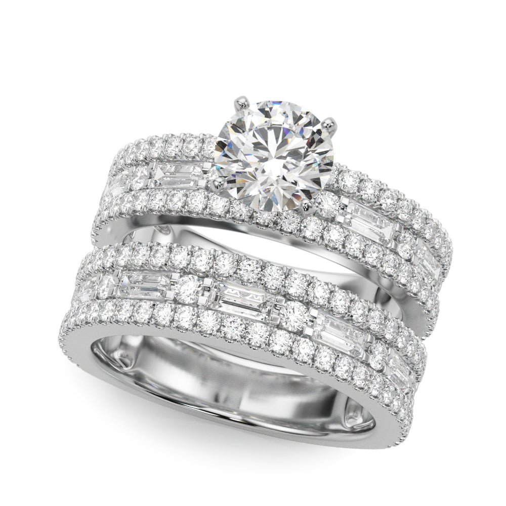 Exquisite 1 CTW Diamond Engagement Ring in 14k White Gold - Style 