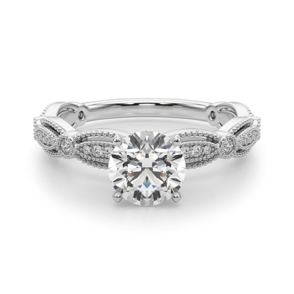 Elegant 14kt White Gold 1/5 ct tw Diamond Engagement Ring - Style 