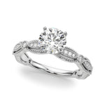 Elegant 14kt White Gold 1/5 ct tw Diamond Engagement Ring - Style 
