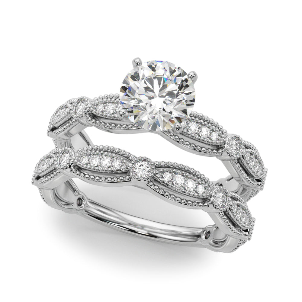 Elegant 14kt White Gold 1/5 ct tw Diamond Engagement Ring - Style 