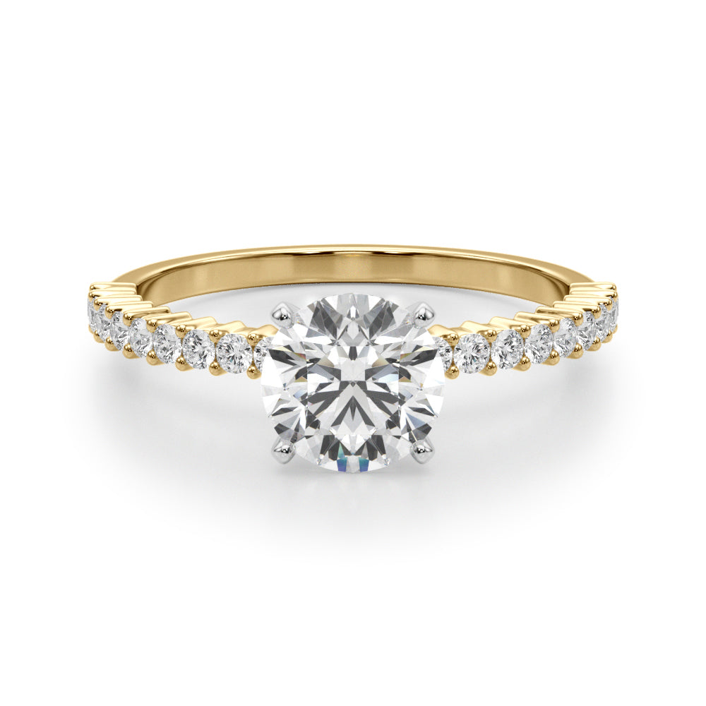 14k White Gold Engagement Ring - 1/4 CTW SI1-SI2 G-H Diamonds, Style 