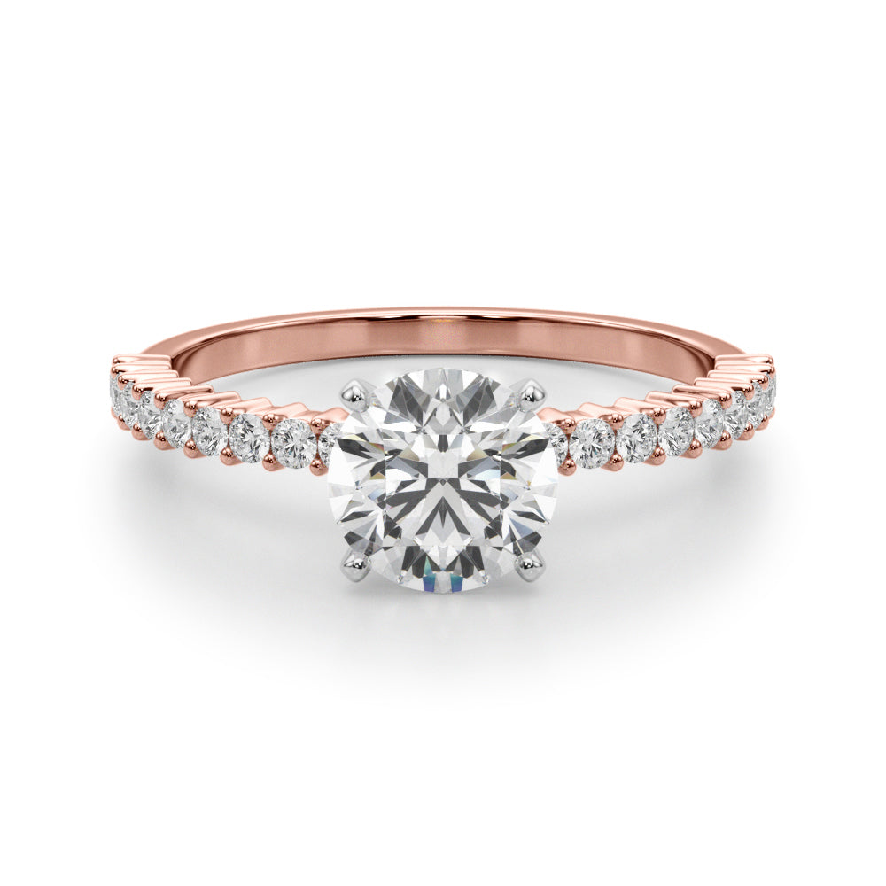 14k White Gold Engagement Ring - 1/4 CTW SI1-SI2 G-H Diamonds, Style 