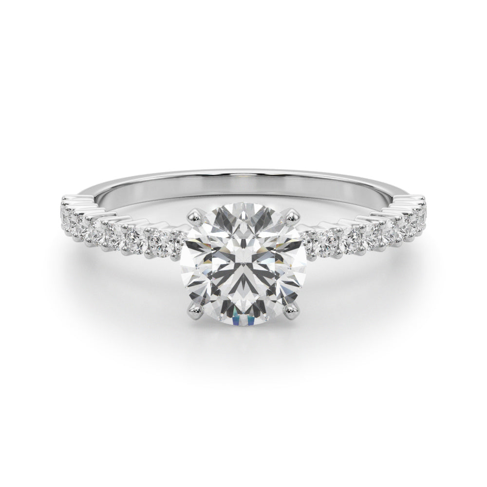 14k White Gold Engagement Ring - 1/4 CTW SI1-SI2 G-H Diamonds, Style 