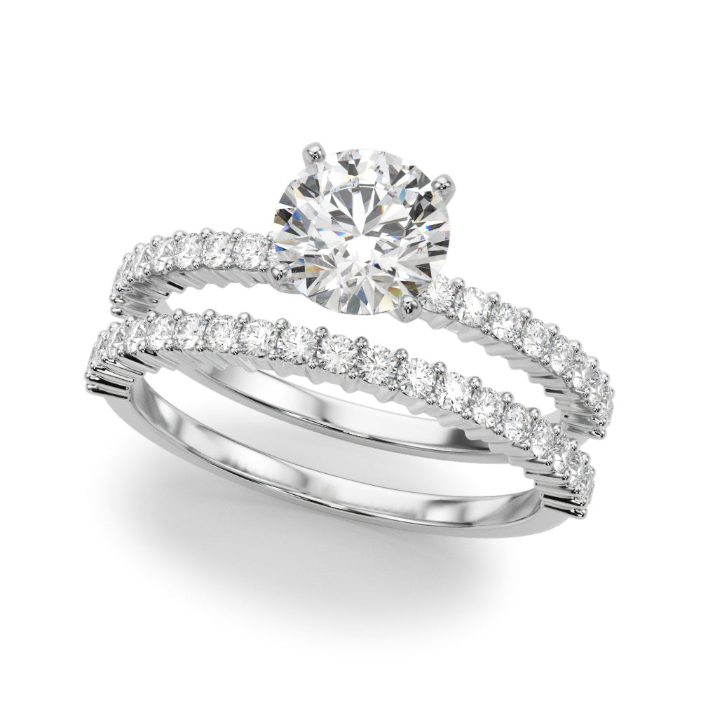 14k White Gold Engagement Ring - 1/4 CTW SI1-SI2 G-H Diamonds, Style 