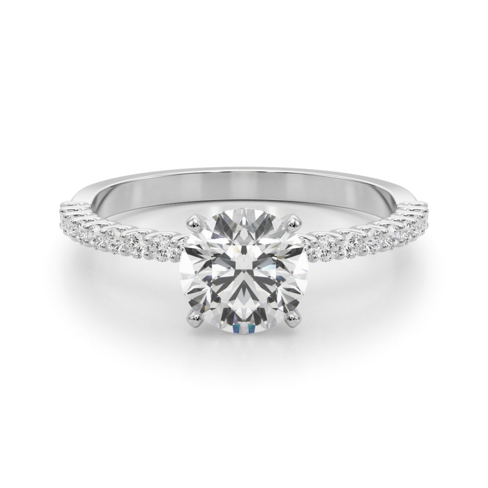 Elegant 14kt White Gold Engagement Ring with 1/4 CTW Diamonds - STYLE 