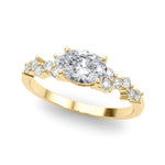 Oval 14kt White Gold Semi-Mount Engagement Ring Setting - 0.25 cttw Diamonds