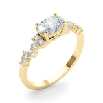 Oval 14kt White Gold Semi-Mount Engagement Ring Setting - 0.25 cttw Diamonds