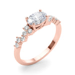 Oval 14kt White Gold Semi-Mount Engagement Ring Setting - 0.25 cttw Diamonds
