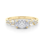 Oval 14kt White Gold Semi-Mount Engagement Ring Setting - 0.25 cttw Diamonds