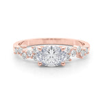 Oval 14kt White Gold Semi-Mount Engagement Ring Setting - 0.25 cttw Diamonds