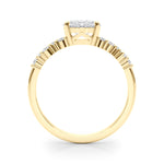 Oval 14kt White Gold Semi-Mount Engagement Ring Setting - 0.25 cttw Diamonds