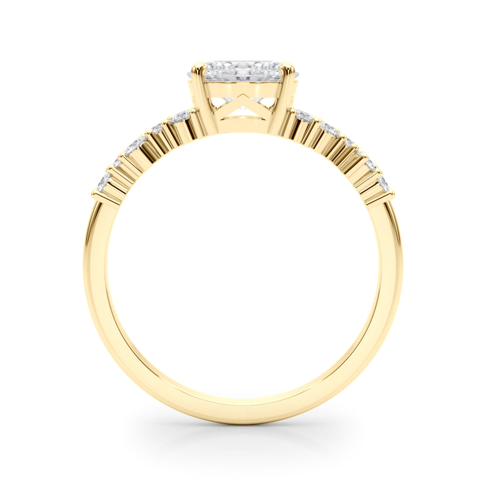 Oval 14kt White Gold Semi-Mount Engagement Ring Setting - 0.25 cttw Diamonds