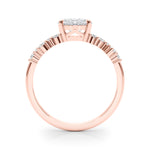 Oval 14kt White Gold Semi-Mount Engagement Ring Setting - 0.25 cttw Diamonds
