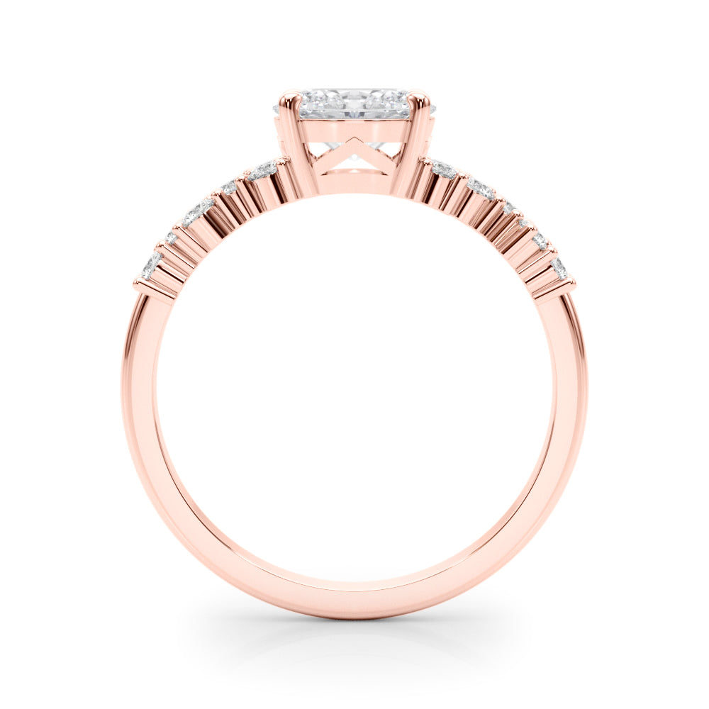 Oval 14kt White Gold Semi-Mount Engagement Ring Setting - 0.25 cttw Diamonds