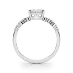 Oval 14kt White Gold Semi-Mount Engagement Ring Setting - 0.25 cttw Diamonds