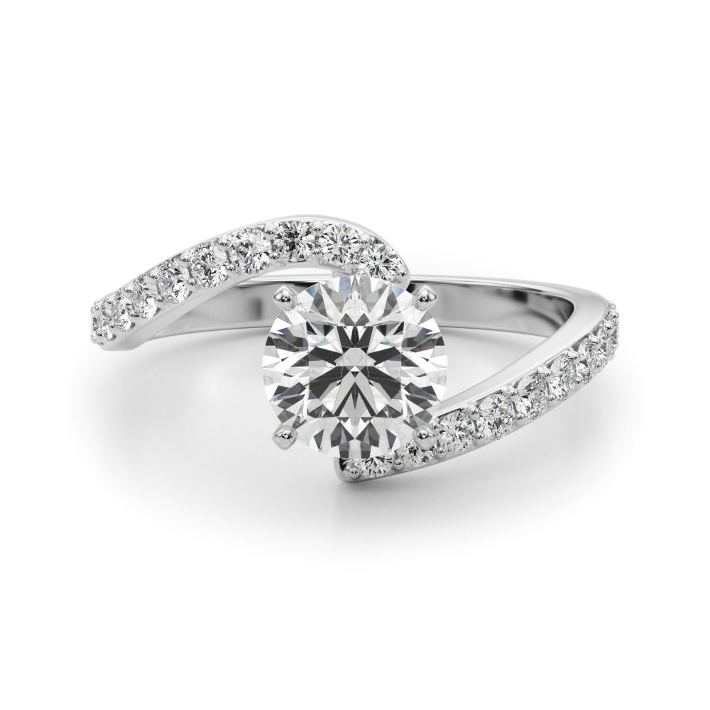 Elegant 14kt White Gold Semi-Mount Diamond Ring - STYLE 