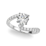 Elegant 14kt White Gold Semi-Mount Diamond Ring - STYLE 
