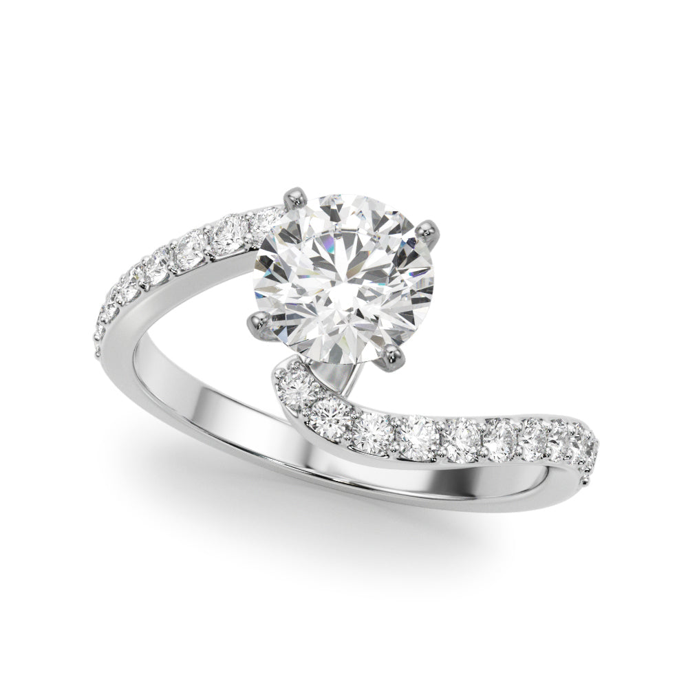 Elegant 14kt White Gold Semi-Mount Diamond Ring - STYLE 