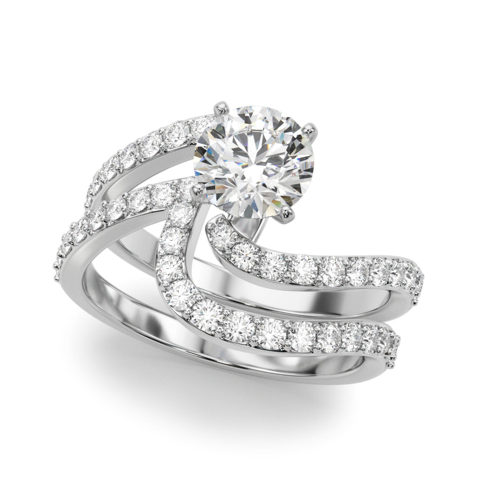 Elegant 14kt White Gold Semi-Mount Diamond Ring - STYLE 