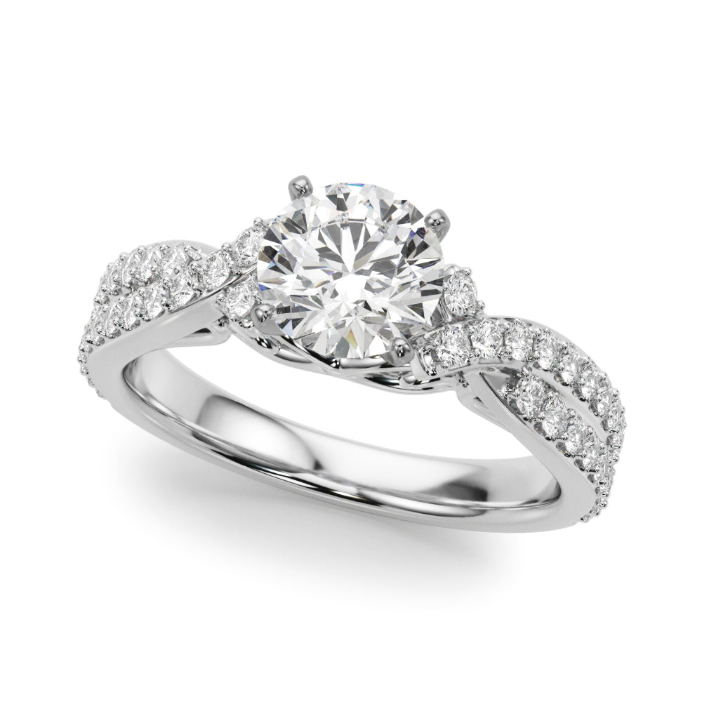 STYLE # 51234-E: 14kt White Gold 1/2 ct tw SI1-SI2, G-H Engagement Ring Semi-Mount