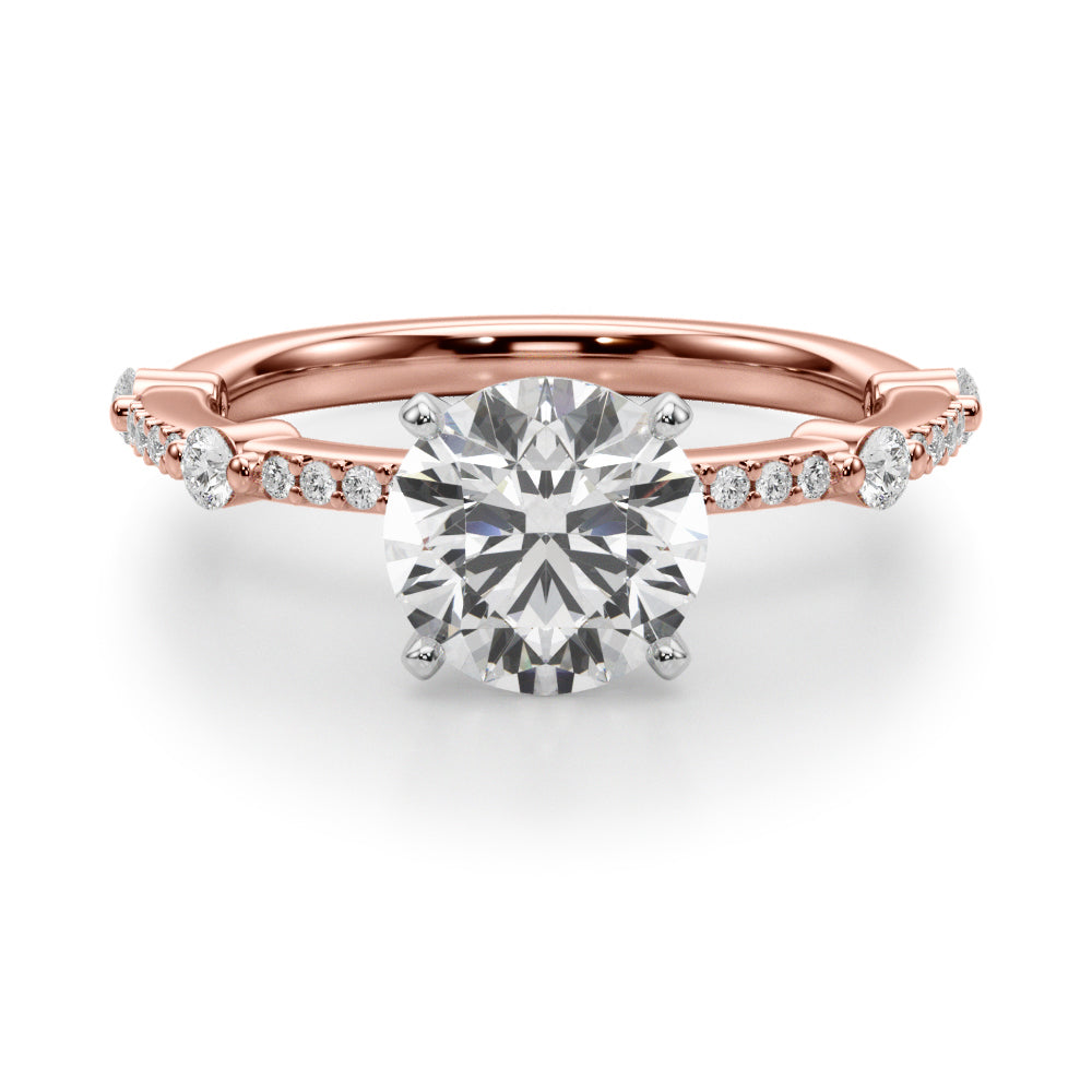 14kt Yellow Gold Single Row Engagement Ring with 1/5 ct tw SI1-G/H Diamonds