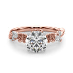 Exquisite 14kt Yellow Gold Flower Diamond Engagement Ring with 1/5 ct TW SI1-SI2 G-H Diamonds