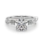 Exquisite 14kt Yellow Gold Flower Diamond Engagement Ring with 1/5 ct TW SI1-SI2 G-H Diamonds