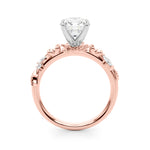 Exquisite 14kt Yellow Gold Flower Diamond Engagement Ring with 1/5 ct TW SI1-SI2 G-H Diamonds