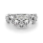Exquisite 14kt Yellow Gold Floral Leaf Diamond Engagement Ring - Style 
