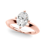 Elegant 14k Yellow Gold Knife Edge Solitaire Engagement Ring - Oval Setting (8x6mm)