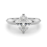 Elegant 14k Yellow Gold Knife Edge Solitaire Engagement Ring - Oval Setting (8x6mm)