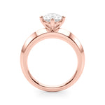 Elegant 14k Yellow Gold Knife Edge Solitaire Engagement Ring - Oval Setting (8x6mm)