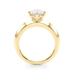 Elegant 14k Yellow Gold Knife Edge Solitaire Engagement Ring - Oval Setting (8x6mm)