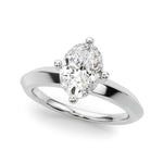 Elegant 14k Yellow Gold Knife Edge Solitaire Engagement Ring - Oval Setting (8x6mm)