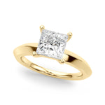 Elegant Knife Edge Solitaire Engagement Ring - 1 Carat Square Cut