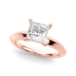 Elegant Knife Edge Solitaire Engagement Ring - 1 Carat Square Cut