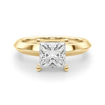Elegant Knife Edge Solitaire Engagement Ring - 1 Carat Square Cut