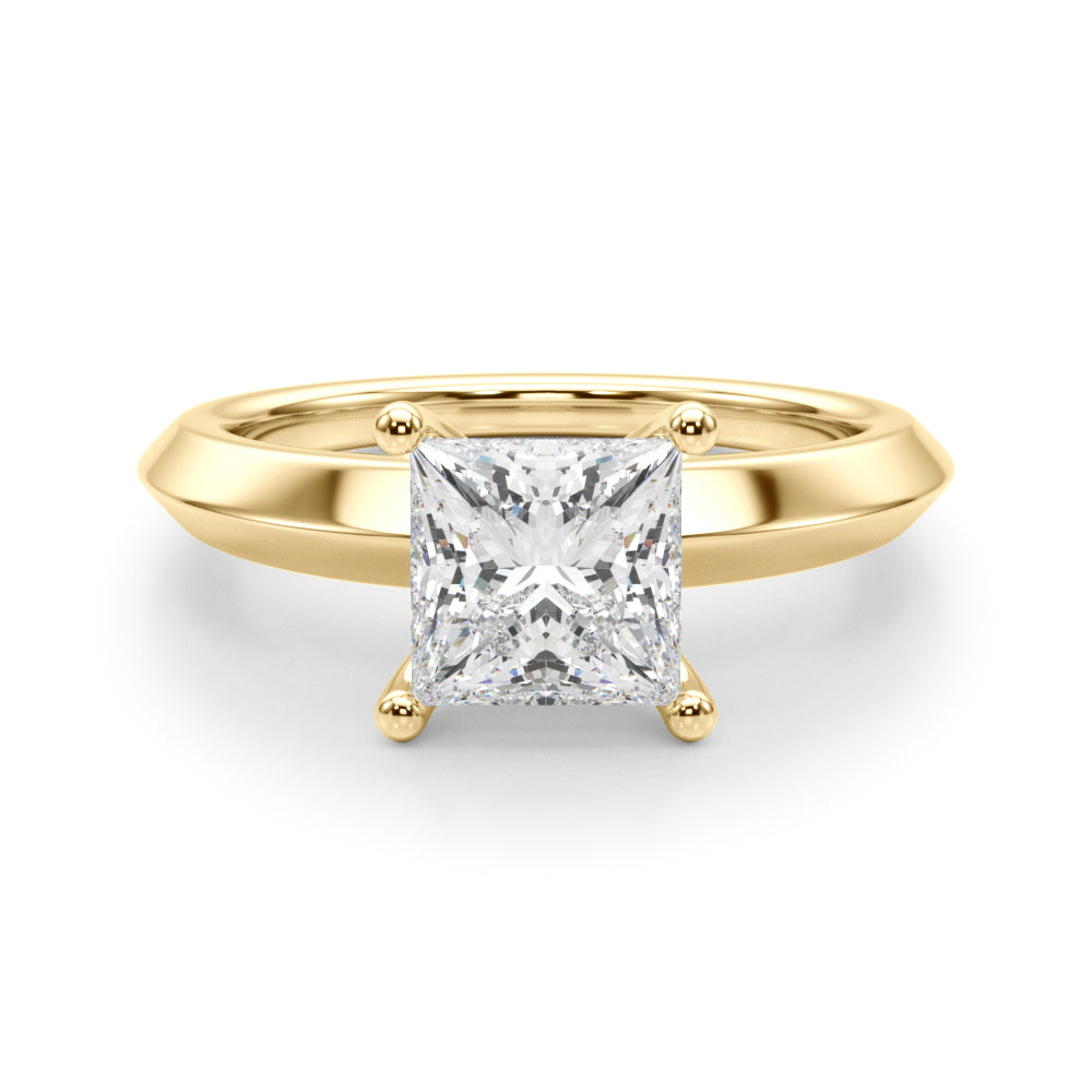Elegant Knife Edge Solitaire Engagement Ring - 1 Carat Square Cut