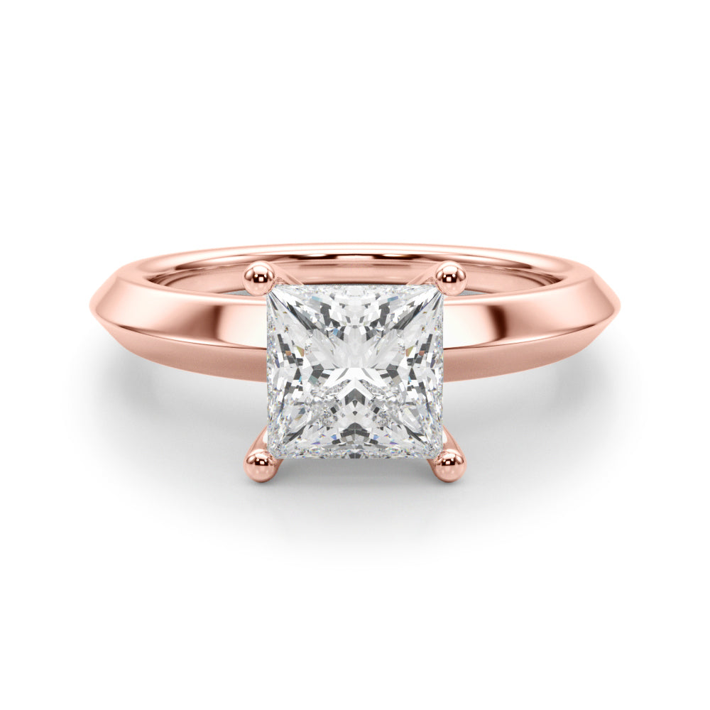 Elegant Knife Edge Solitaire Engagement Ring - 1 Carat Square Cut