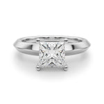 Elegant Knife Edge Solitaire Engagement Ring - 1 Carat Square Cut