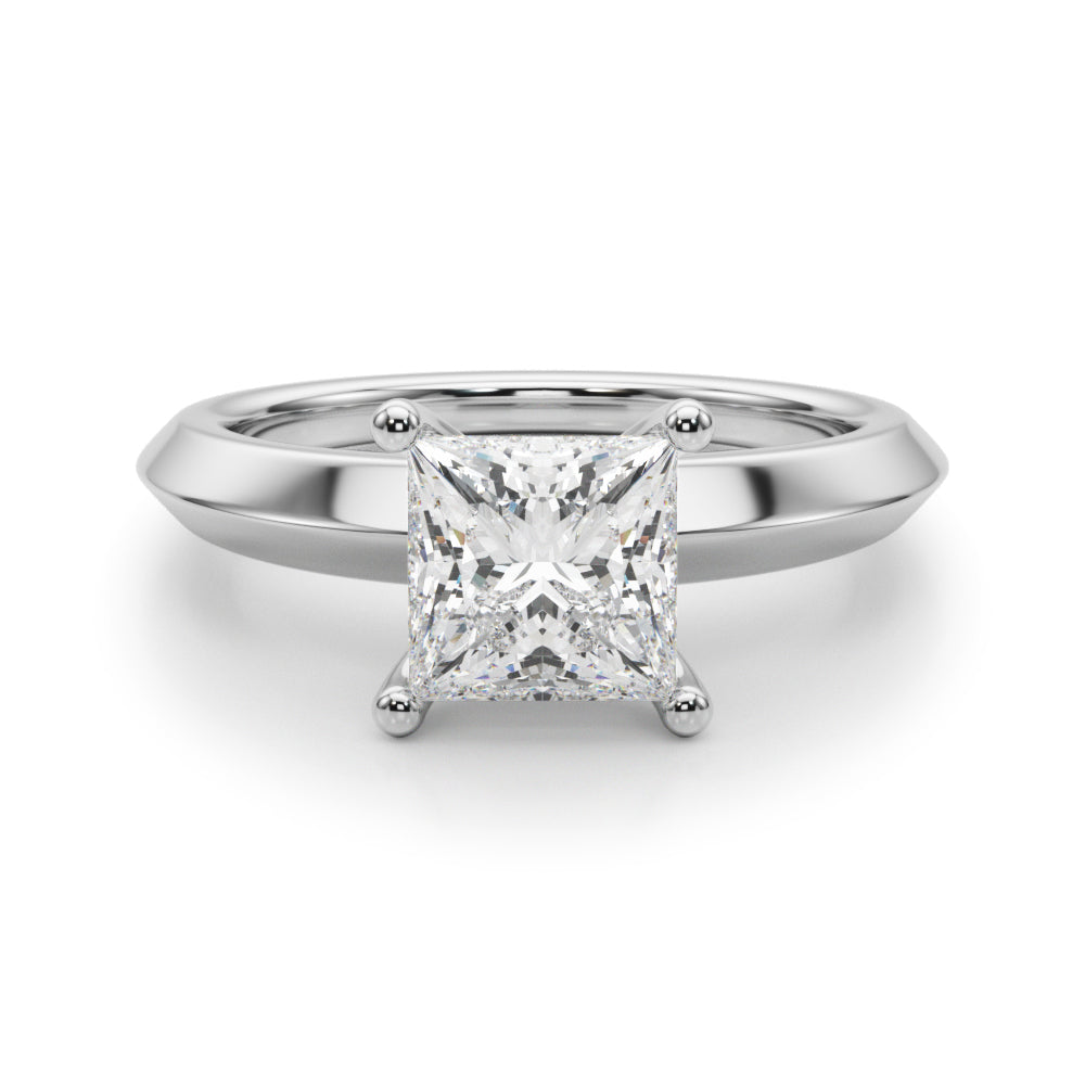 Elegant Knife Edge Solitaire Engagement Ring - 1 Carat Square Cut
