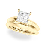 Elegant Knife Edge Solitaire Engagement Ring - 1 Carat Square Cut