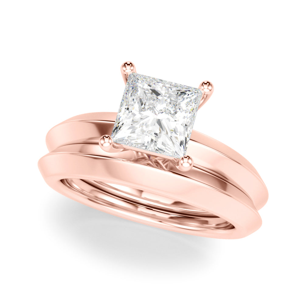 Elegant Knife Edge Solitaire Engagement Ring - 1 Carat Square Cut