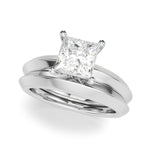 Elegant Knife Edge Solitaire Engagement Ring - 1 Carat Square Cut